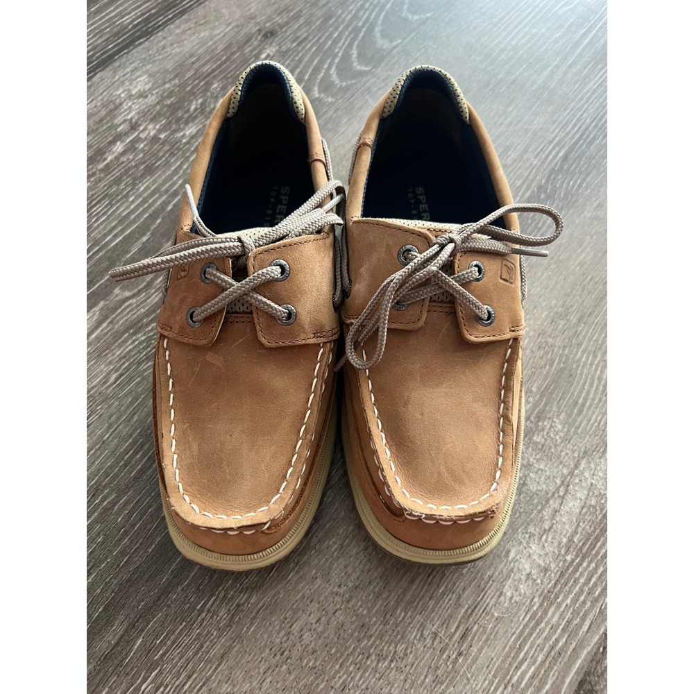Sperry Boat Shoes Kids 3.5M Tan Billfish Leather Loafers YB46122A